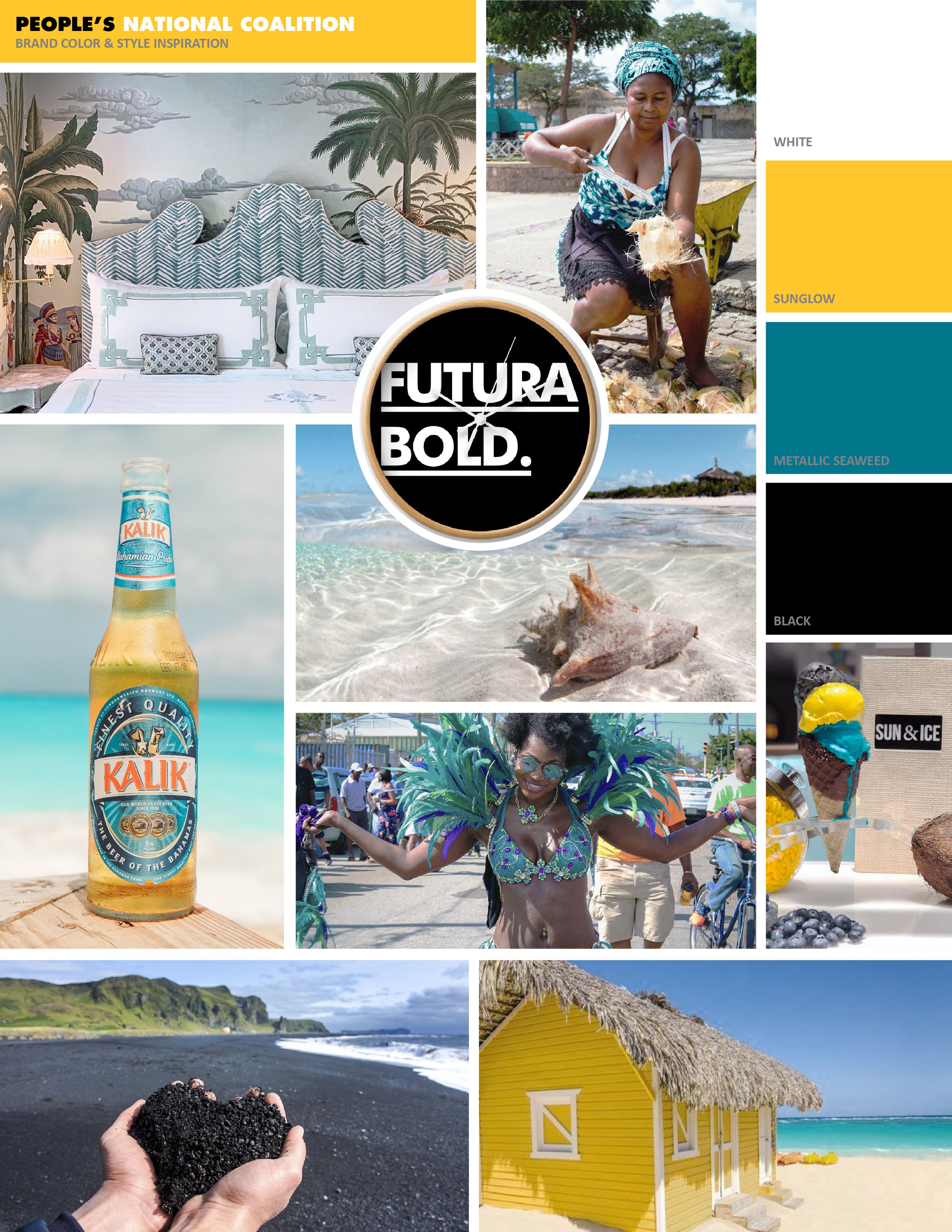Brand color and style mood board